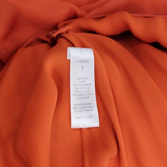 J. Mendel long dress gown sz 6 tassels train off shoulder Sp 2008 - Picture 16 of 16